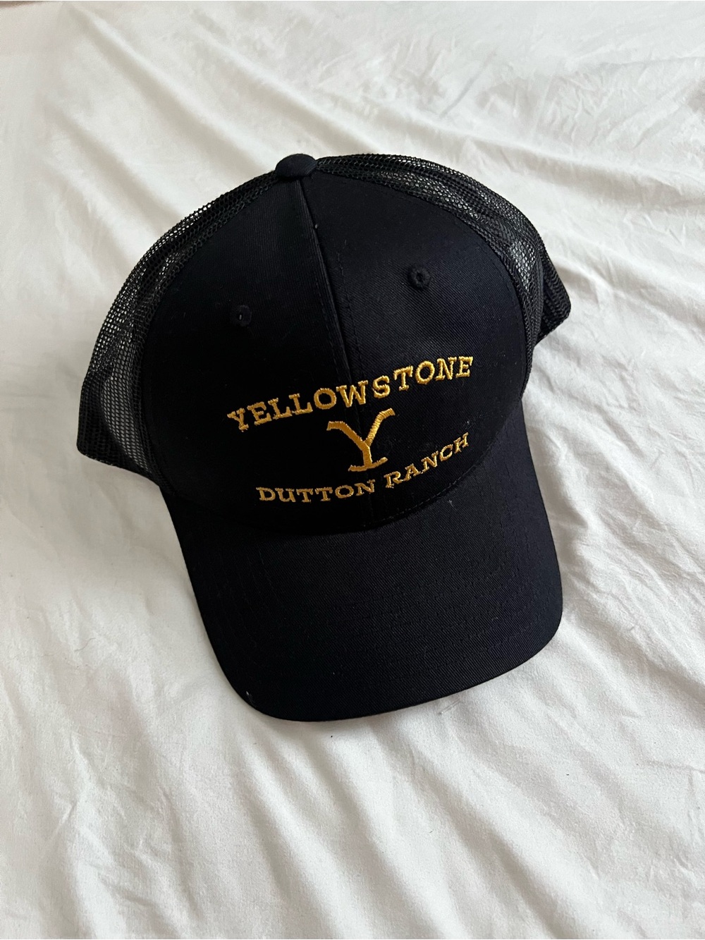 Yellowstone Dutton Ranch Embroidered Black Trucker Hat